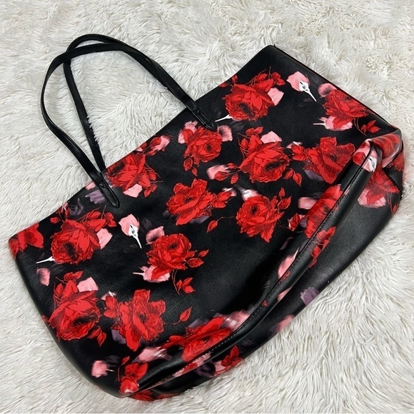 Victoria's Secret Large Red Floral Rose Tote Bag Limited Edition - Picture 8 of 16